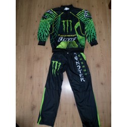 Monster energy Motocross training suit Hogan leather shoes Green
