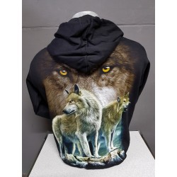 WOLFF sweatervest zwart print   kleur  kop plus 2 wolff