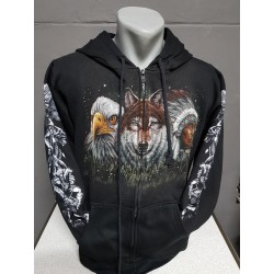  INDIAAN- adelaar wolff print sweatervest   ROCK EAGLE 