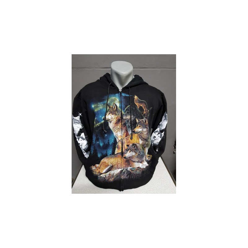 Wolf sweatervest  print  maan 5 wolven