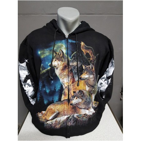 Wolf sweatervest  print  maan 5 wolven