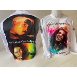 Bob Marley  en 2 pac shirt...