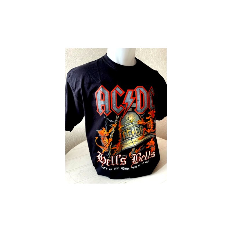 AC DC  t shirt  klok Hell Bells