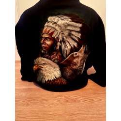 INDIAAN-WOLF-ADELAAR hoodie vest rock eagle