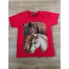 Kinder Paarden print shirt rood merrie  en veulen