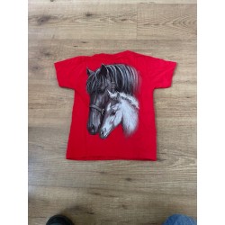 Kinder Paarden print shirt rood merrie  en veulen