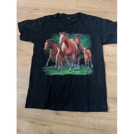 AANBIEDING KINDER SHIRT paarden print 3 PAARDEN  2 VEULENS