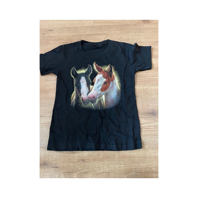 KINDER Paarden print shirt bruin en wit paard