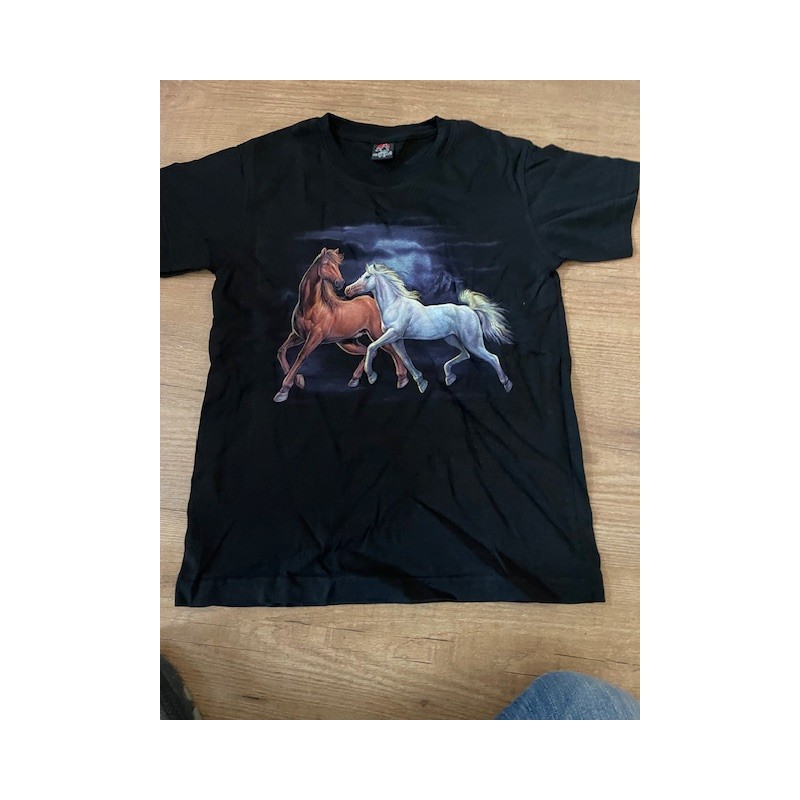 AANBIEDING KINDER PAARDEN SHIRT WIT EN BRUIN PAARD