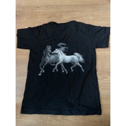 AANBIEDING KINDER PAARDEN SHIRT WIT EN BRUIN PAARD