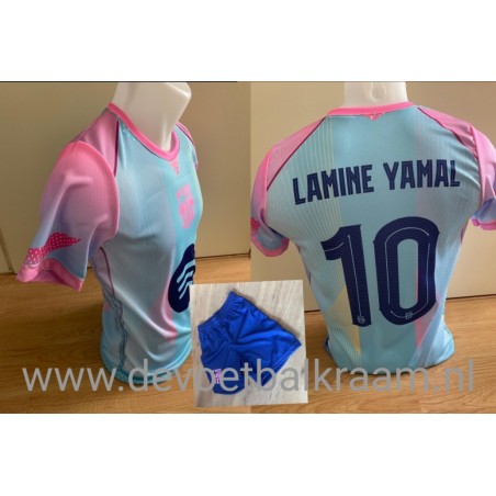 NIEUW  2 DE YAMAL VOETBAL TENUE  BLAUW /ROSE