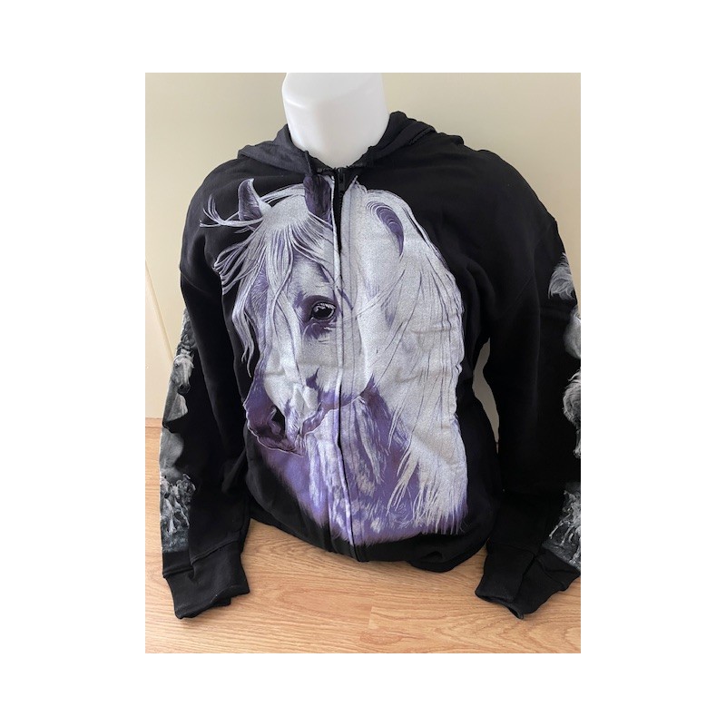 AANBIEDING PAARDEN Hoodie VEST WITTE KOP