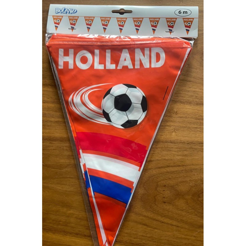 VLAGGEN LIJN PE ORANJE HOLLAND VOETBAL 6 MTR