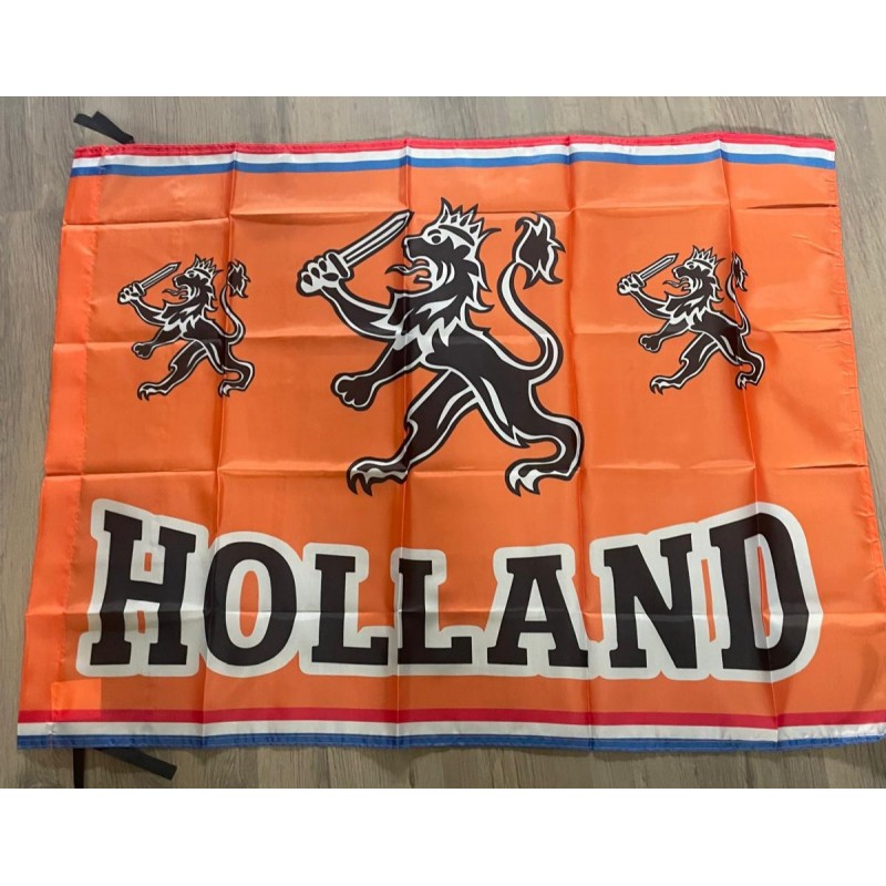 ORANJE HOLLAND VLAG  met leeuwen  100x70 cm